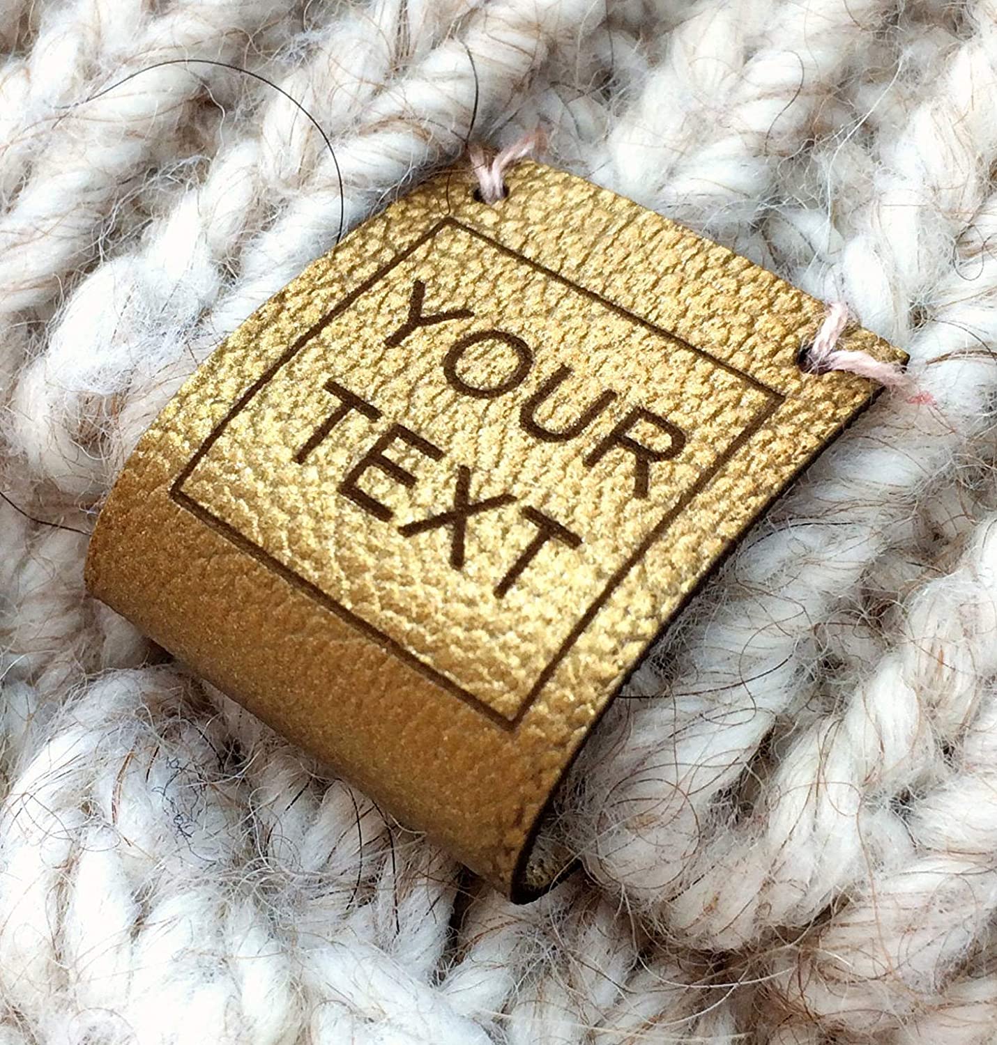  labels for knitting, labels for crochet, leather labels for  handmade items, personalized labels, custom clothing labels : Handmade  Products