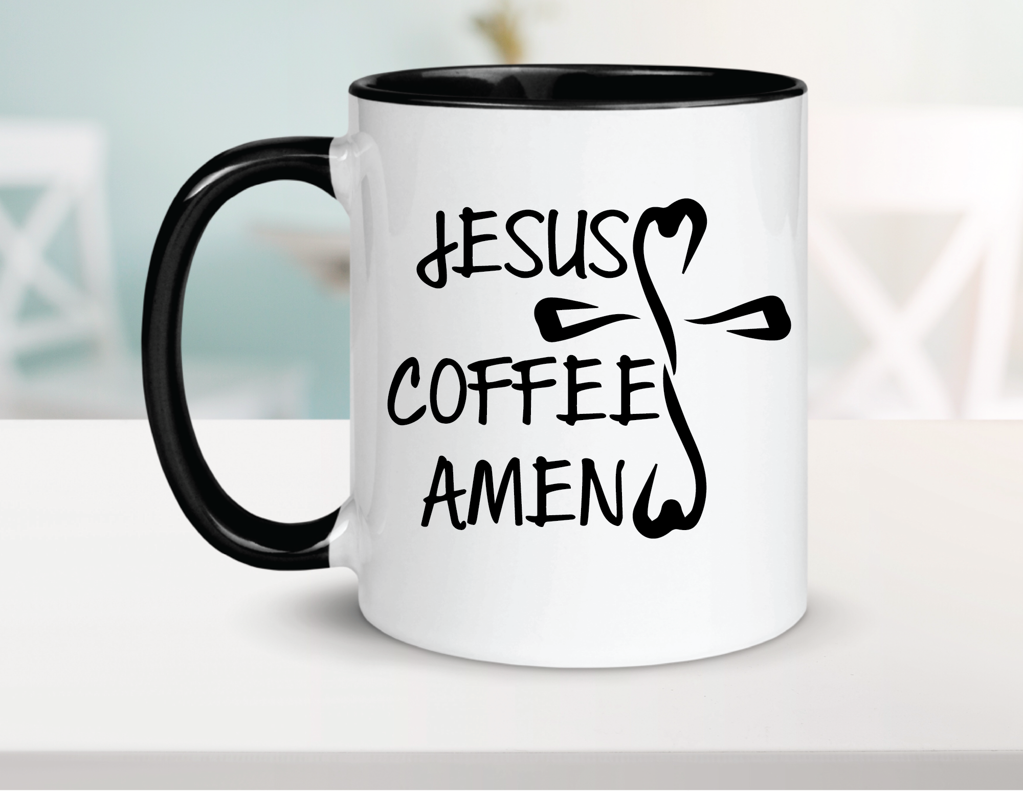 Jesus Coffee Amen Ceramic Coffee Mug 15oz