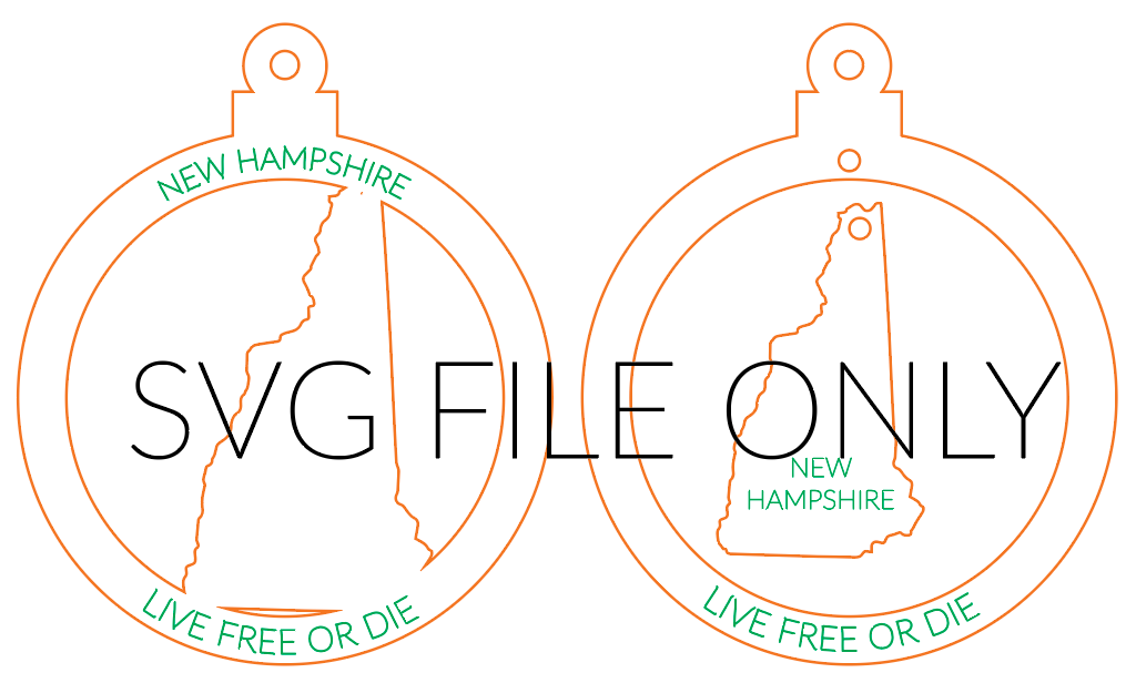 New Hampshire State Ornament  - SVG Files ONLY
