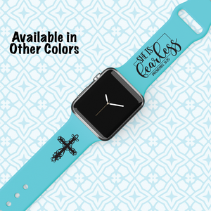 She Is Fearless Faith - Engraved Apple Watch Band - Multiple Colors