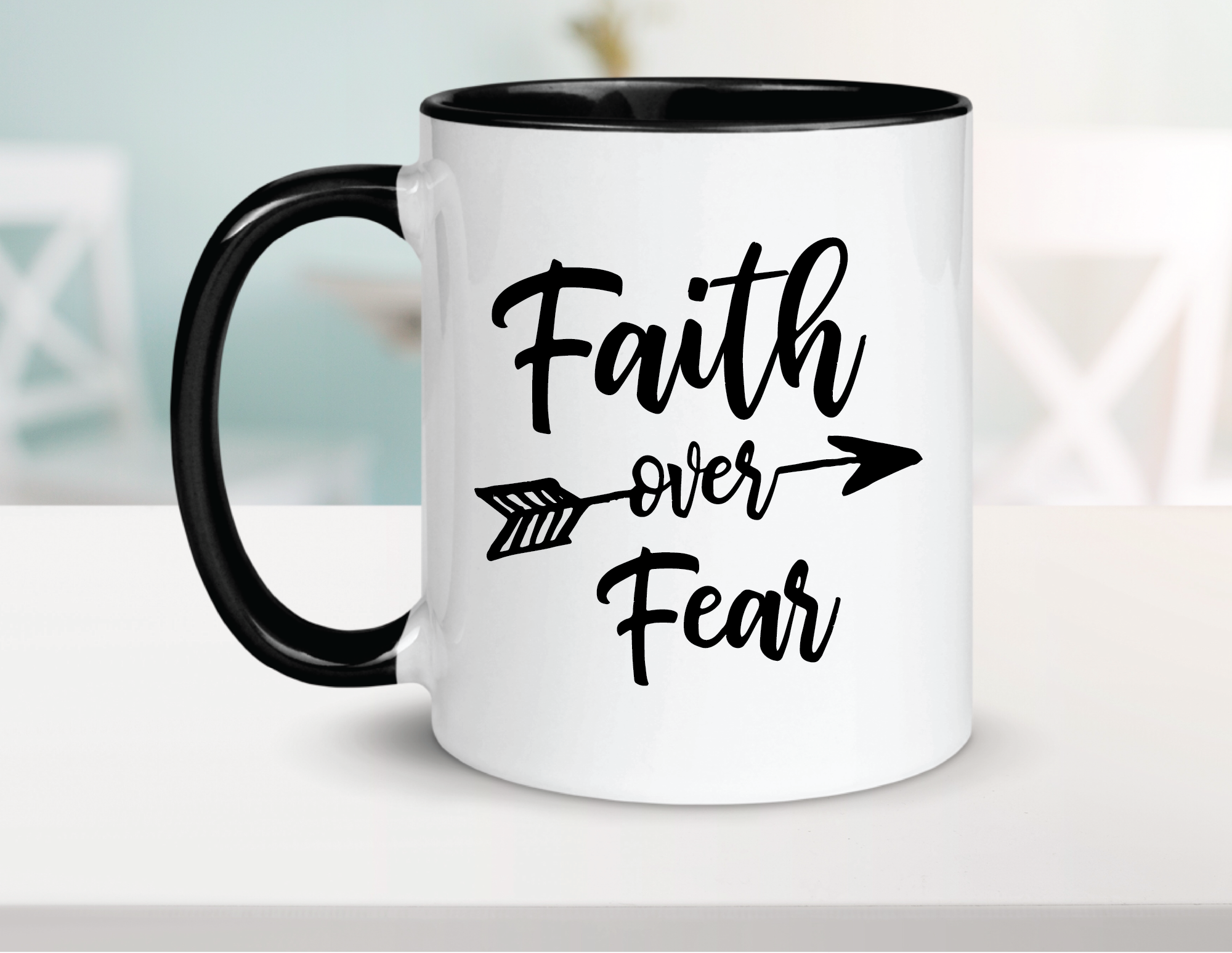 Faith Over Fear Ceramic Coffee Mug 15oz
