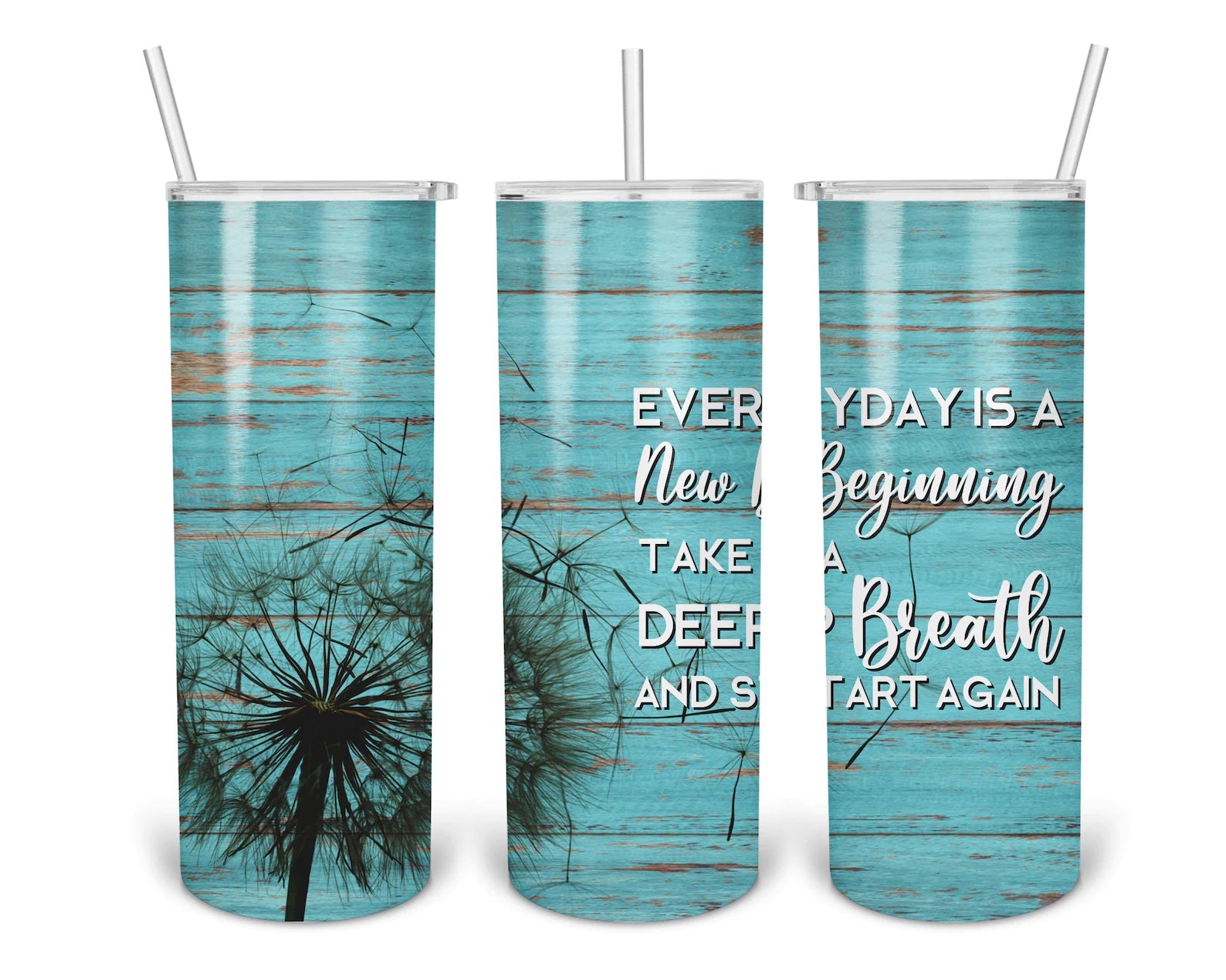 New Beginning - 20oz Premium Skinny Stainless Steel Tumbler with Lid and Straw