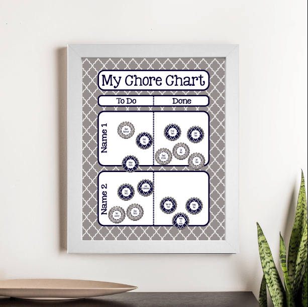 Magnetic Chore Chart - Gray/Navy