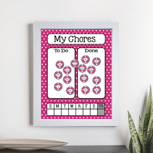 Magnetic Chore Chart - Pink Dot
