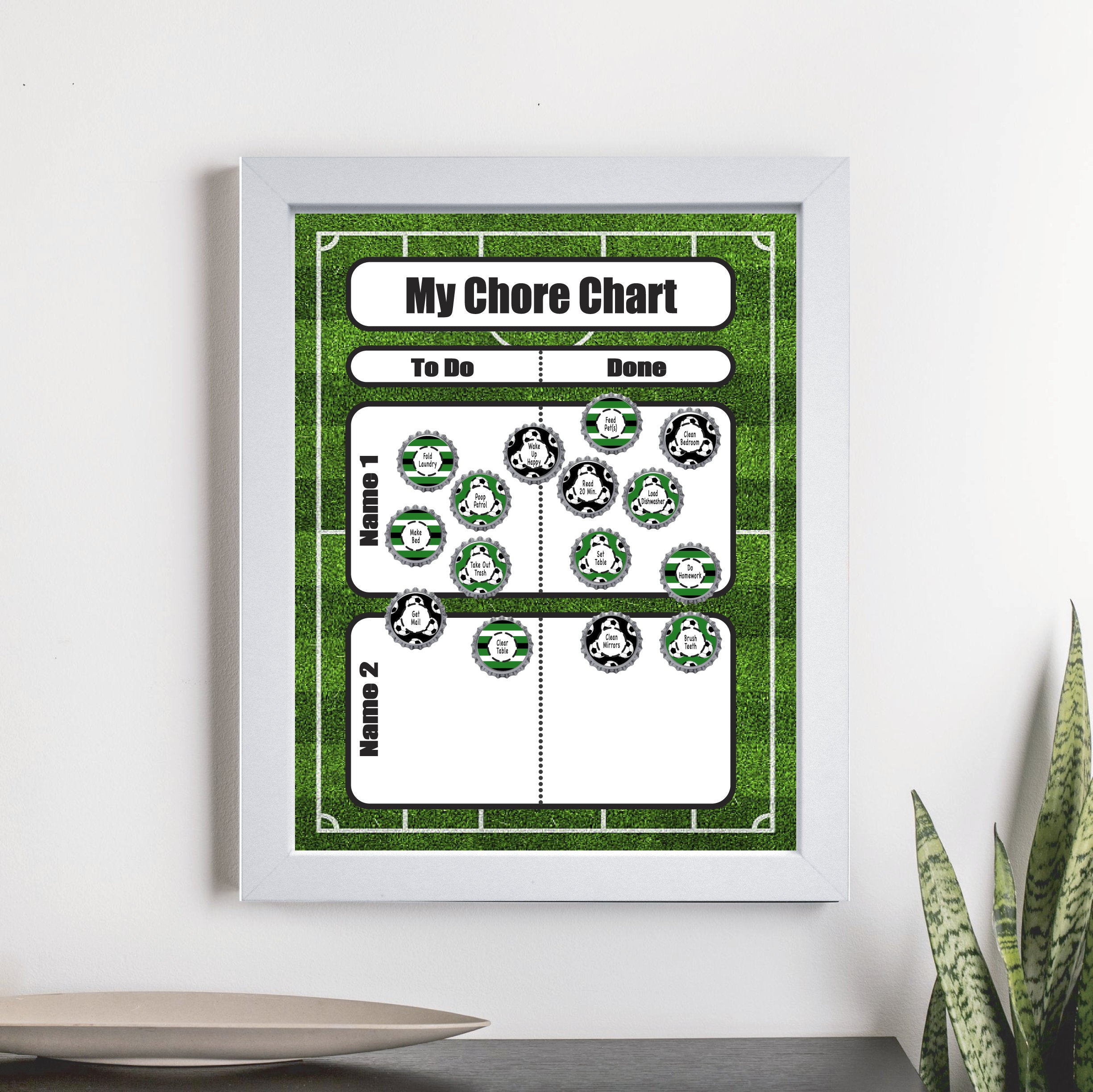 Magnetic Chore Chart - Soccer