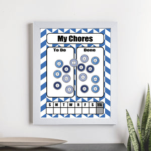 Magnetic Chore Chart - Blue Alt Chevron
