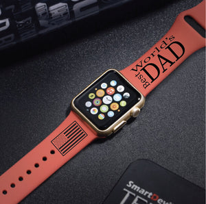Personalized Engraved World's Best Dad Apple Watch Band Father's Day - Multiple Colors