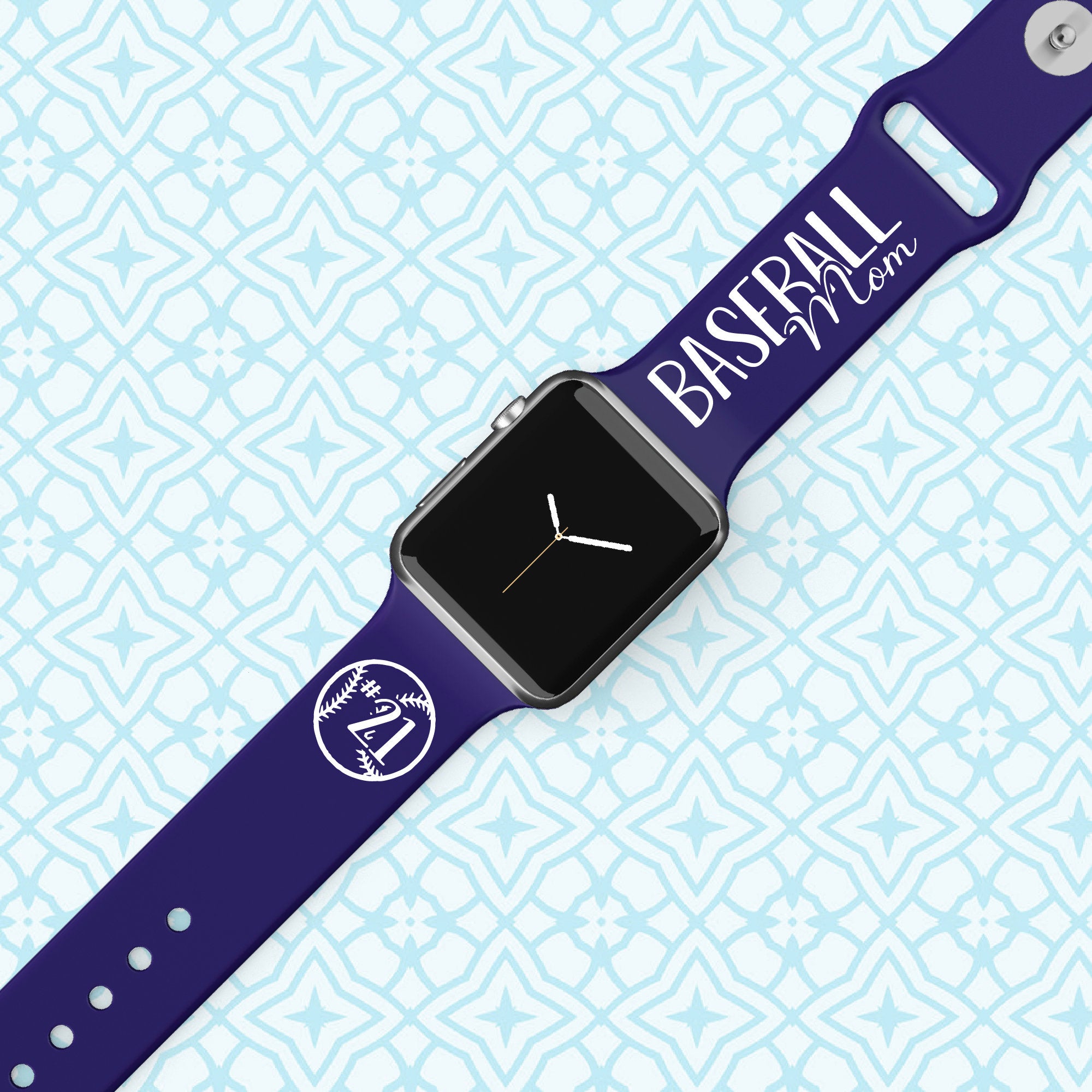 Personalized Engraved BASEBALL MOM  Apple Watch Band - Multiple Colors