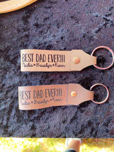 Faux Leather Engraved Keychain - Personalized